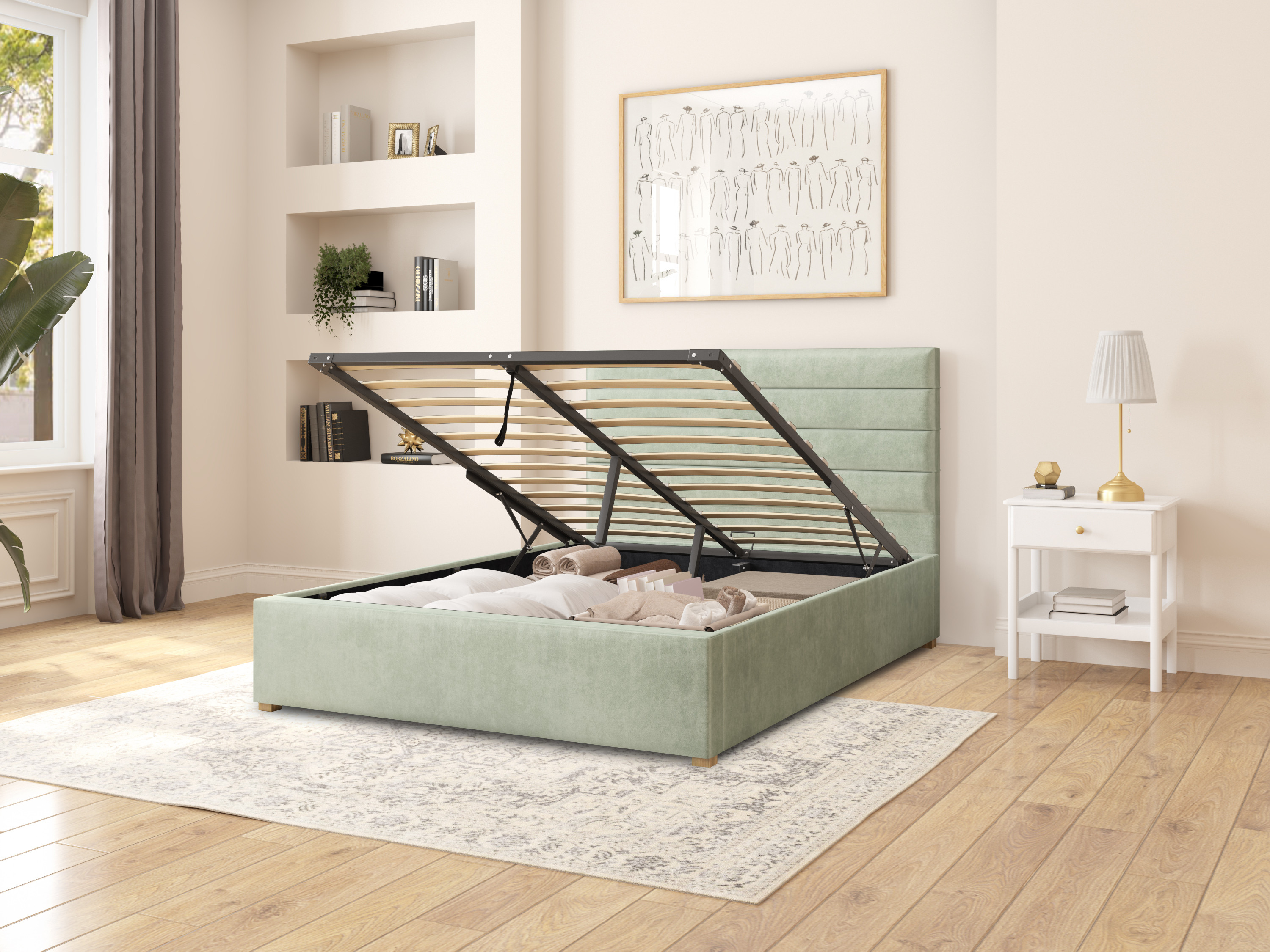 Kelly Upholstered Ottoman Bed